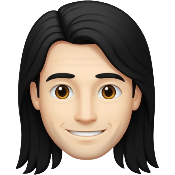 A man have a black long hair emoji