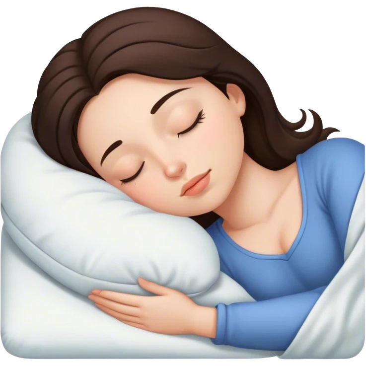 Brunette girl sleepin emoji