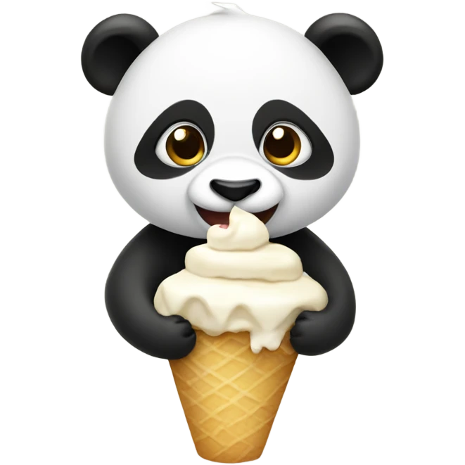 Panda eating icecream emoji