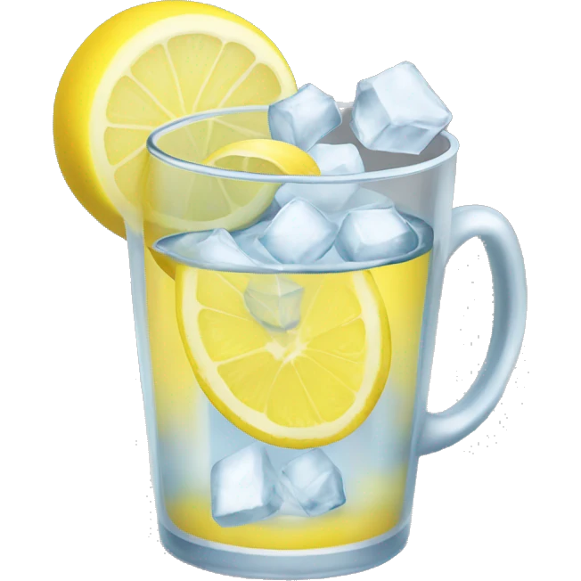 Cup of ice water with lemon  emoji
