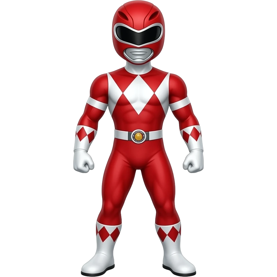 a full  red hero like power rangers emoji