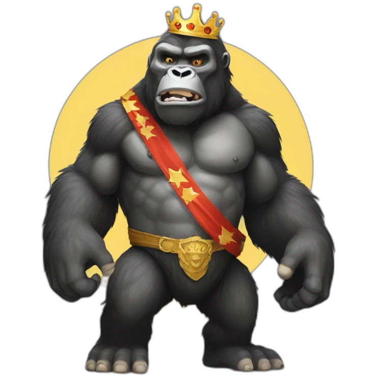 king kong segurando uma bandeira preta e branca emoji