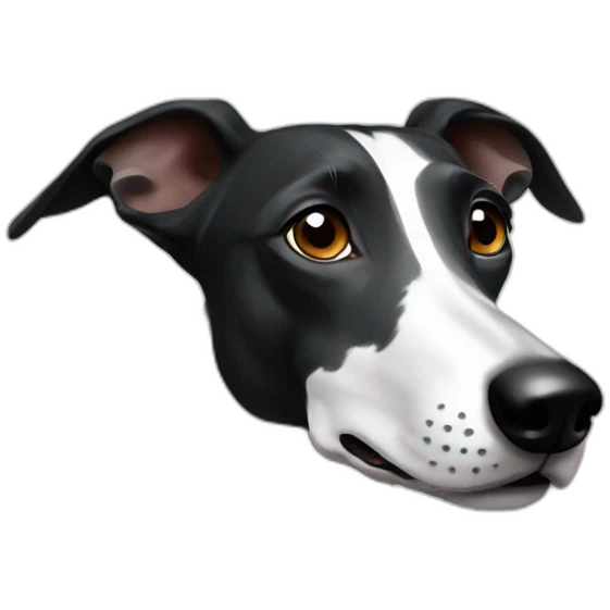 Galgo negro raya blanca emoji