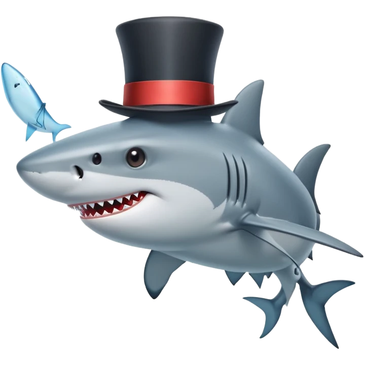 Shark with a top hat emoji
