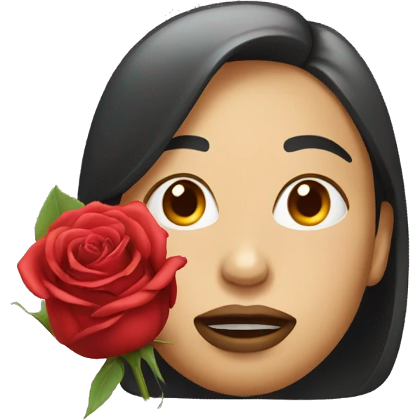 Face with rose in mouth  emoji