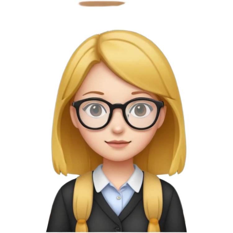 a girl staying in front of blackboard and teaching us something emoji
