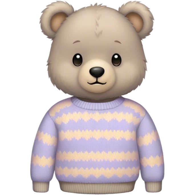 
gray teddy bear in a pastel sweater emoji
