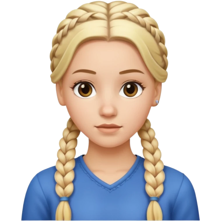 white girl with full braided blonde hair, side cornrows emoji