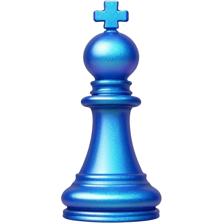 blue glitter chess piece bishop emoji