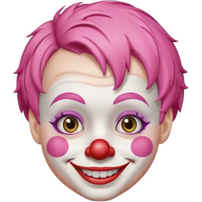  pink short hair clown emoji