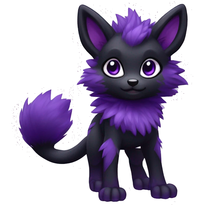 Anthro-Edgy-Cool-Black-Purple-Contrast-Colors-Fantasy-Fur-Sona-Chibi-Shiny-Fakémon-Hybrid full body emoji