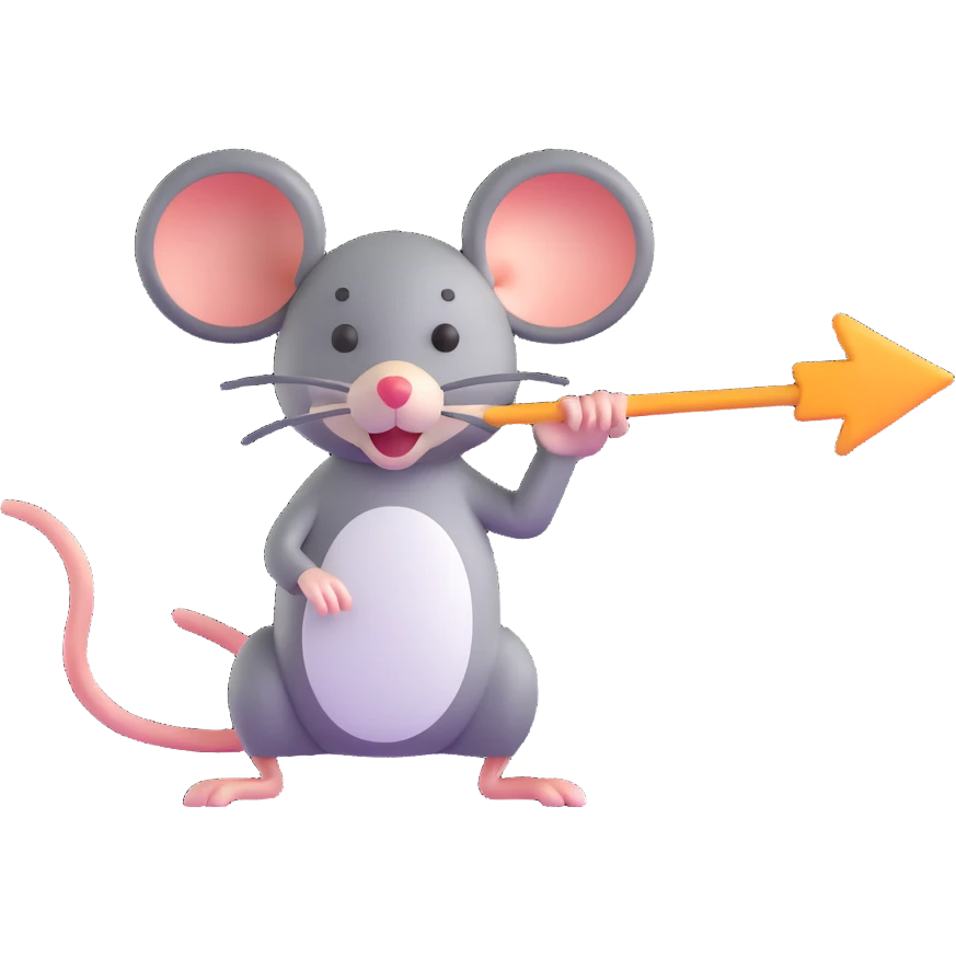Cartoonish mouse arrow cursor clicking emoji