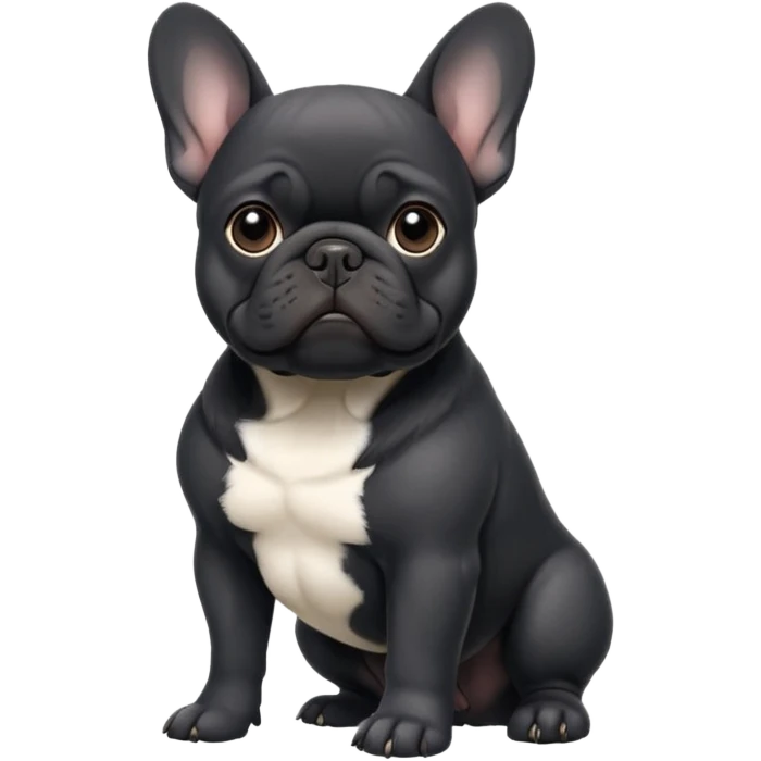 Frenchie black dog emoji