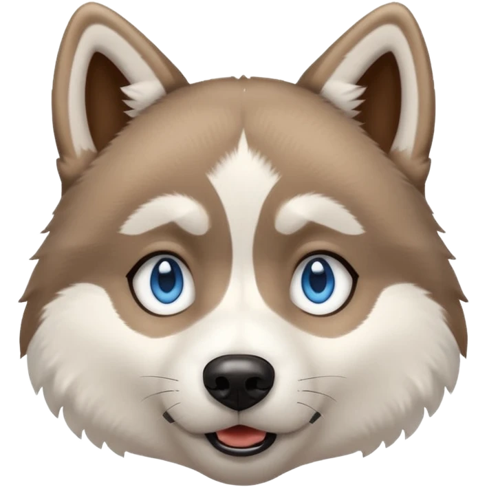 Husky with blue eyes with a confused look on his face emoji