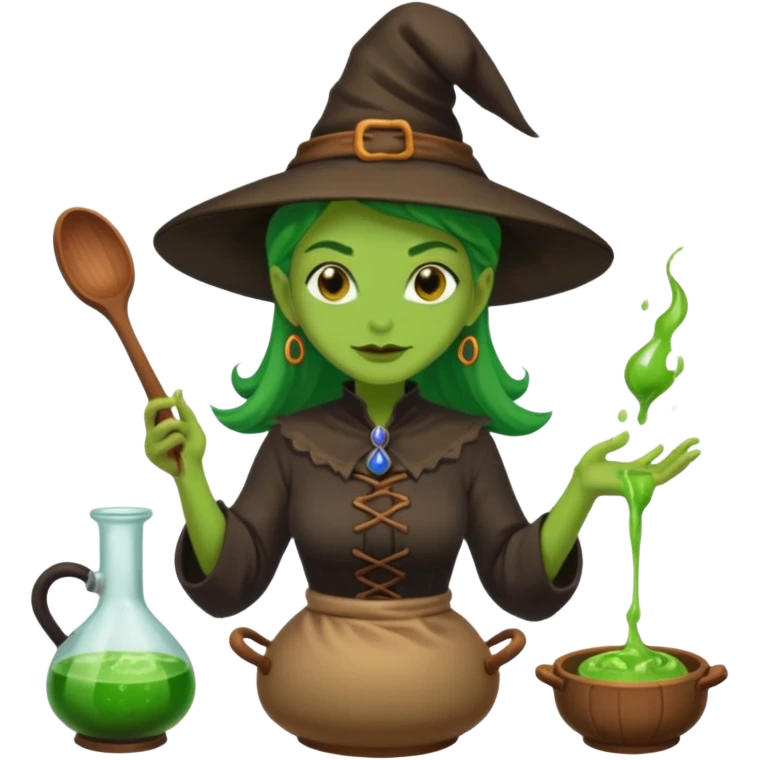 green witch cooking potion emoji