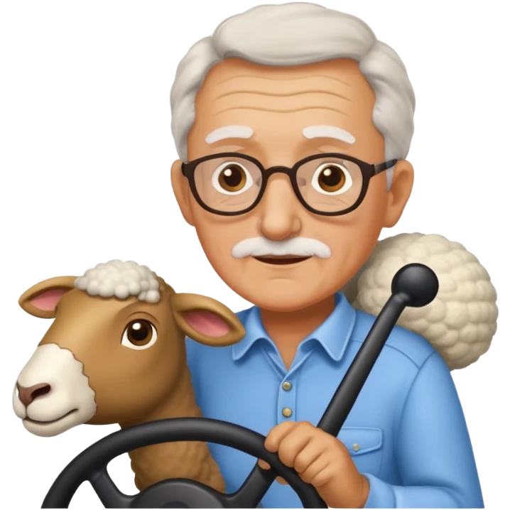 grandfather driving a sheep emoji