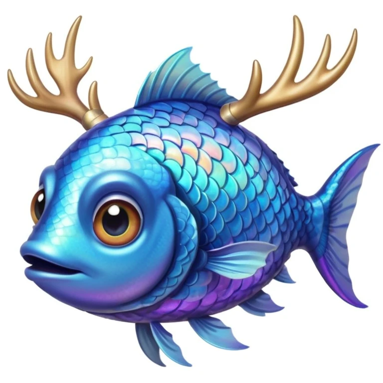 Fish that has hands that are antlers  emoji