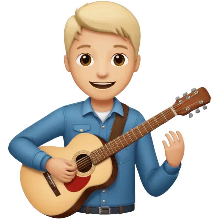 A Heart how is holding a guitar and smile emoji