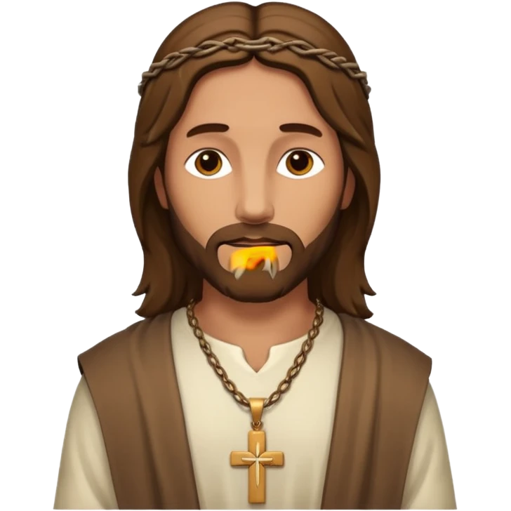 Jésus avec un collier avec une croix emoji
