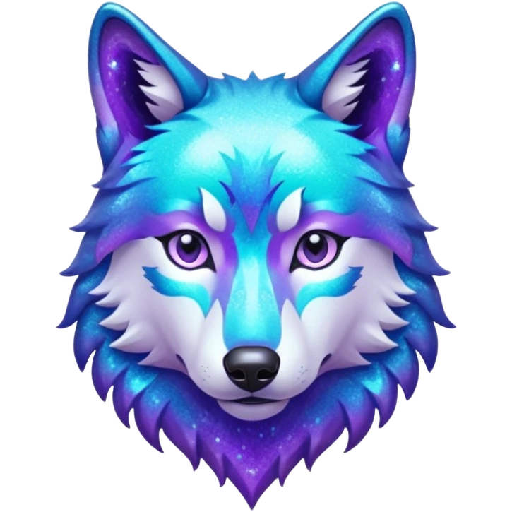 glitter purple and cian lobo emoji