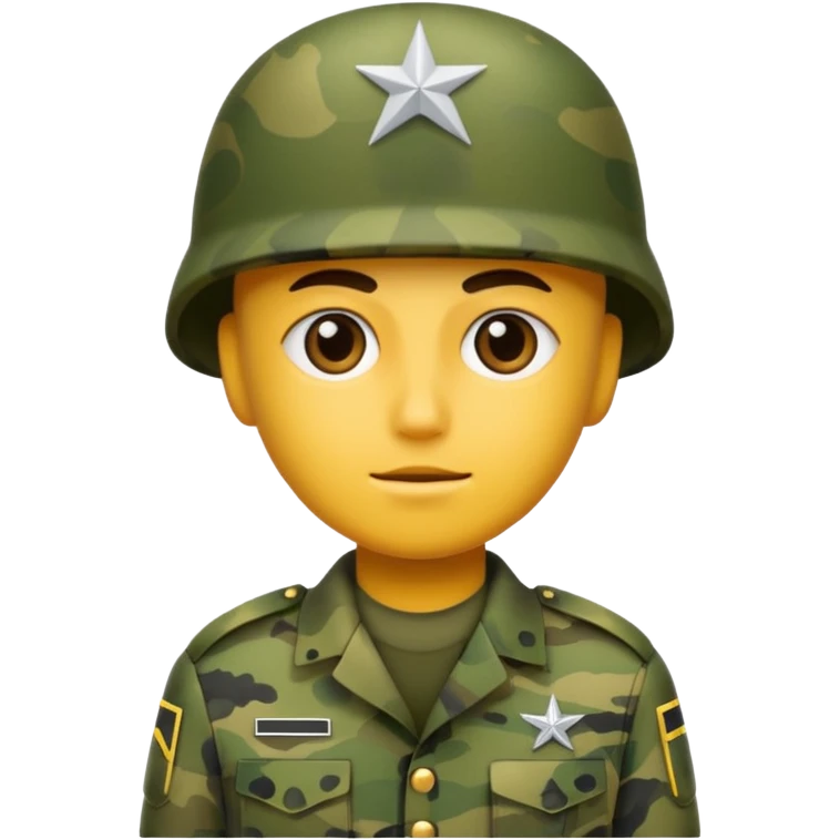 A soldier that there face is camouflage like the army uniform emoji
