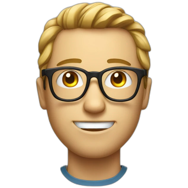 geek man with glasses made of numbers 0 and 1 emoji