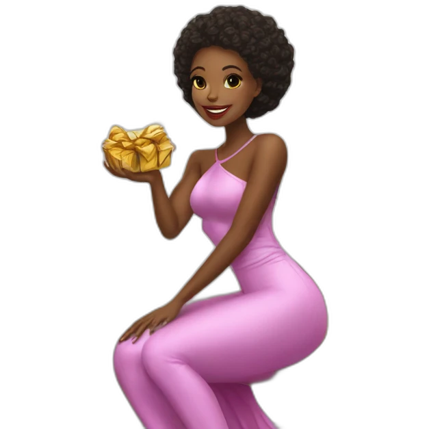 sugar baby with luxurius gifts in her luxurious apartment emoji