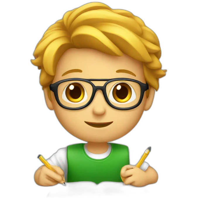 Enfant faisant ses devoirs emoji