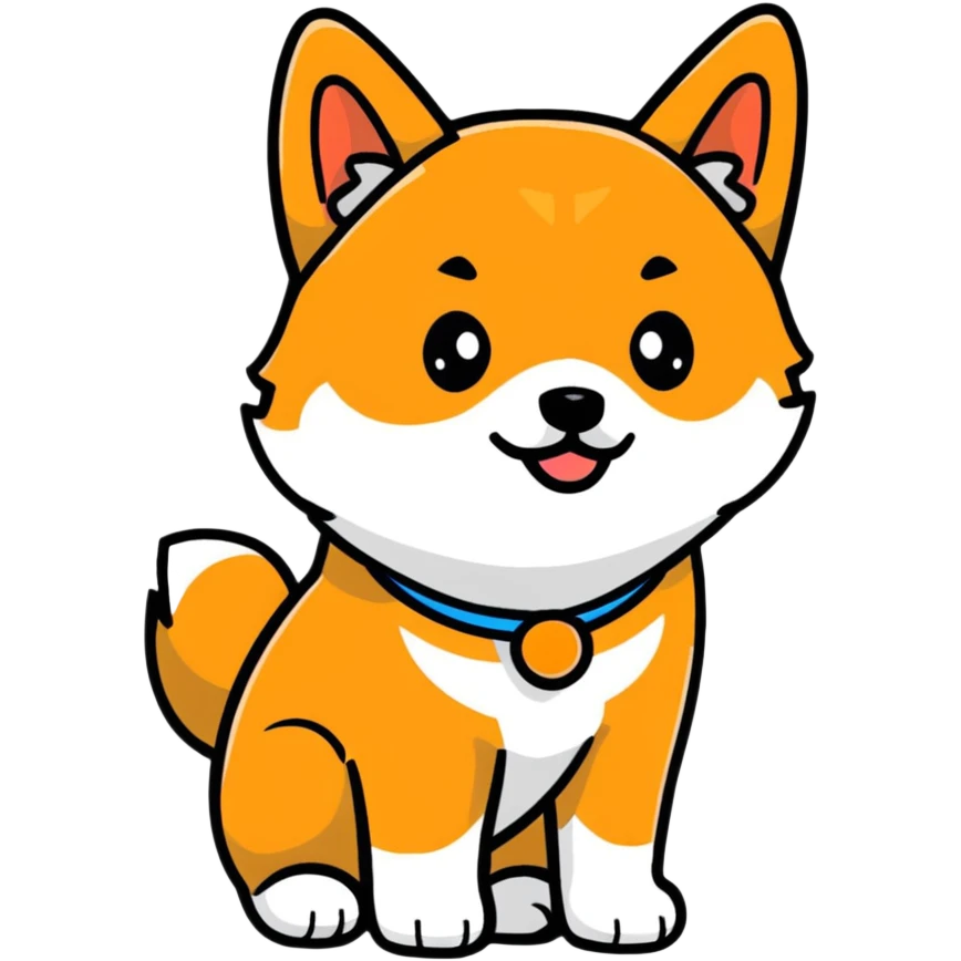 Cute black Shiba Inu full body emoji