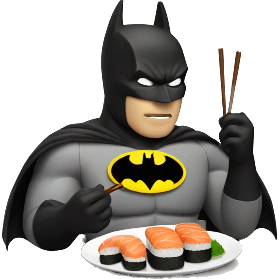 batman eating sushi  emoji
