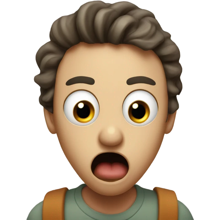 very shocked emoji face holding a blunt emoji