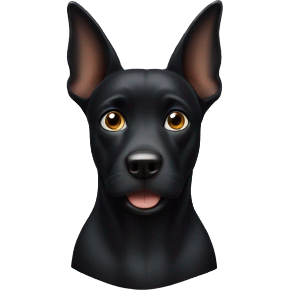 Black dog with pointy ears  emoji