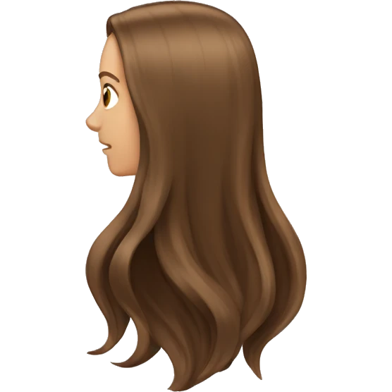 White Girl with long brown hair flipping her hair emoji
