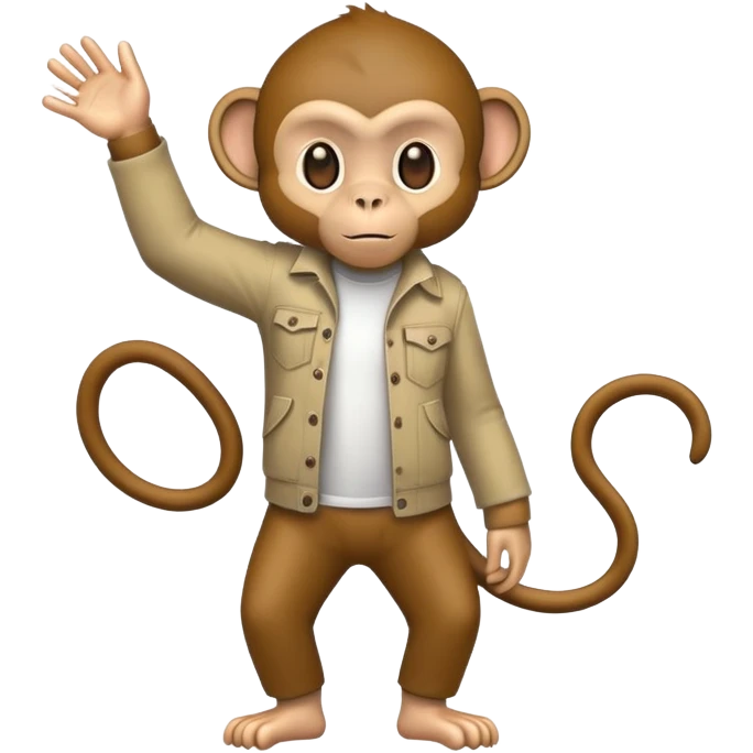 monkey wearing casual clothes upright pose emoji