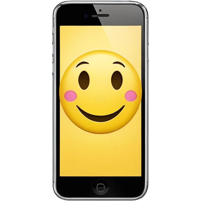 yellow iPhone with a smiley face emoji