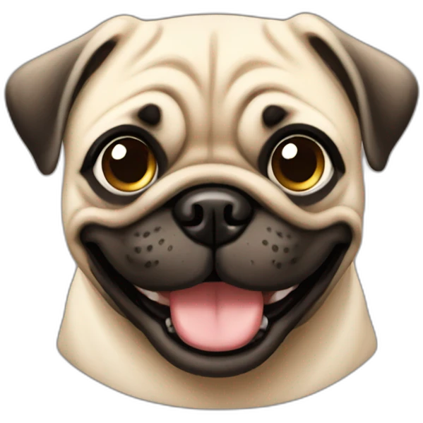 Smiling pug emoji