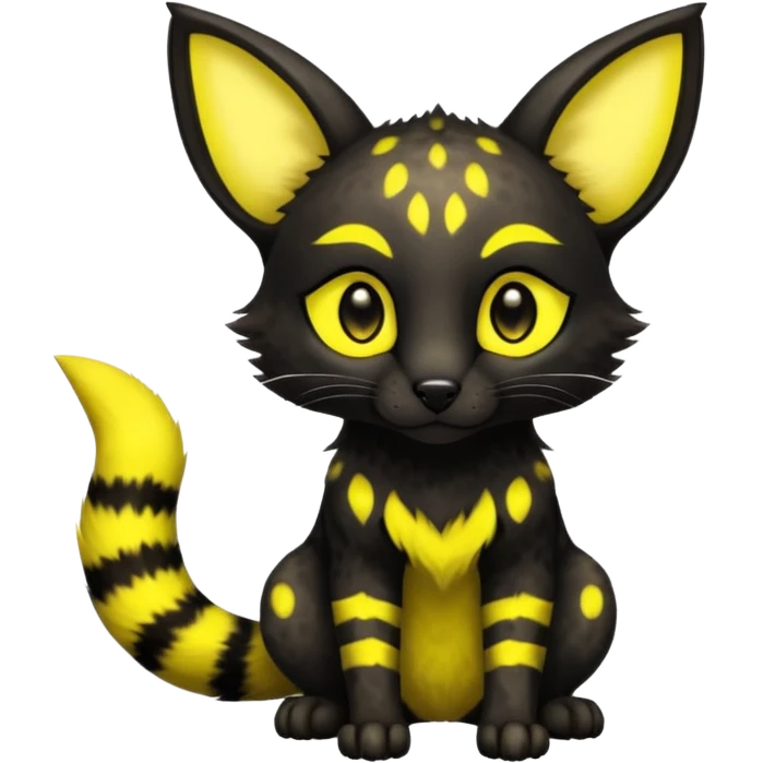 Neon yellow Umbreon-Genet-Civet-Bastet-Cheetah-Hybrid (Full body) with black markings emoji