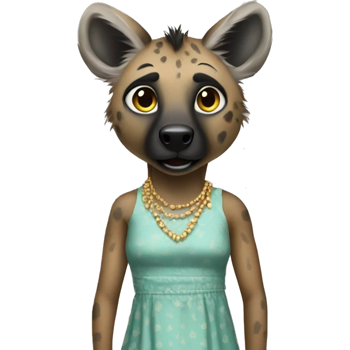 Hyena in a dress emoji
