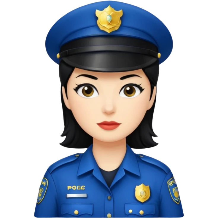 police woman with black hair emoji