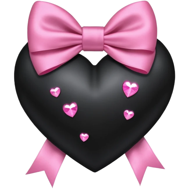 black heart with a pink bow with sparkles emoji