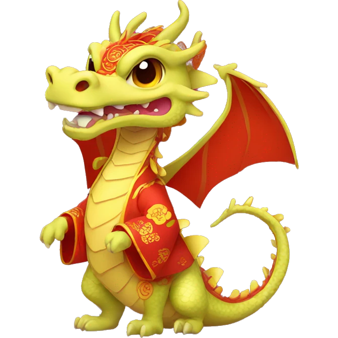 dragon with chinese new year clothing emoji