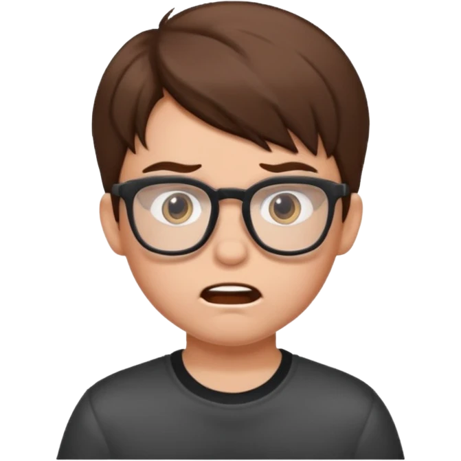 aggressive boy with glasses emoji