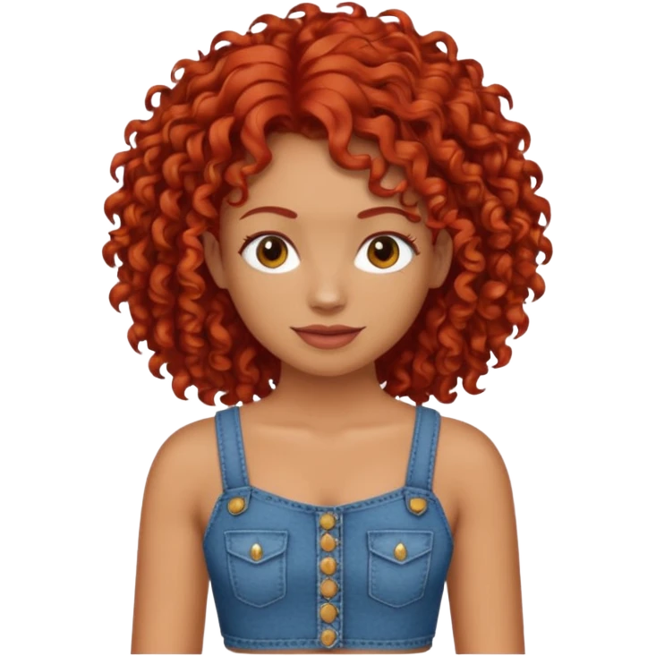 OGER with red curly hair that looks Mexican that is big and fat wearing jeans and a crop top emoji