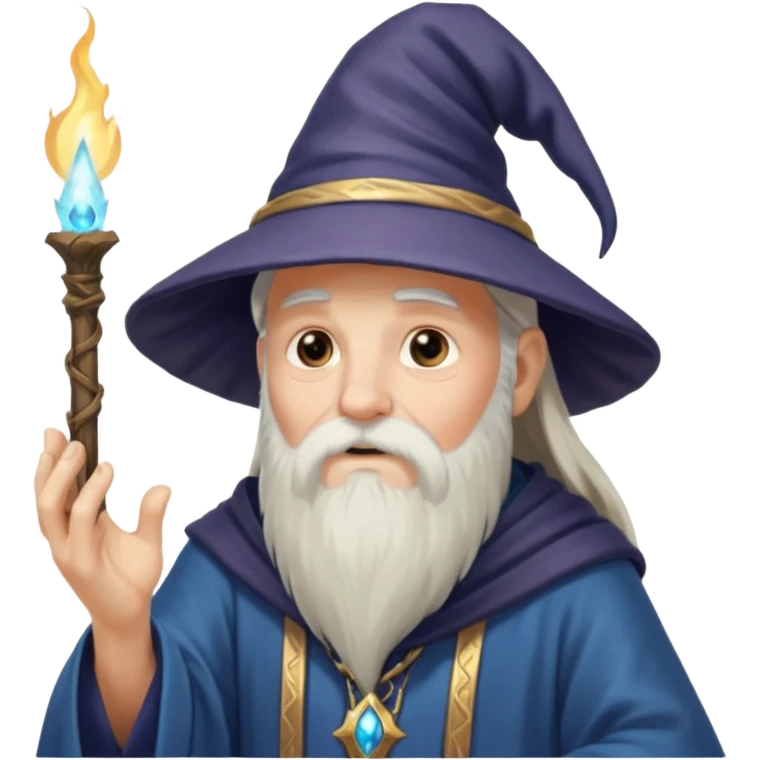 old wizard casting a healing spell, fantasy theme, magic spells, wizard with long beard, pointed hat emoji