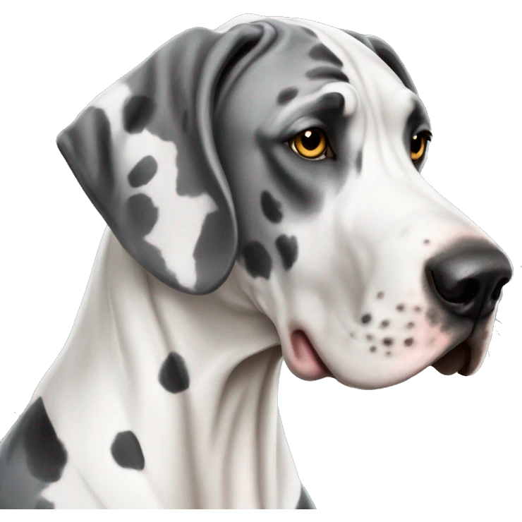 Gray and white harlequin Great Dane  emoji