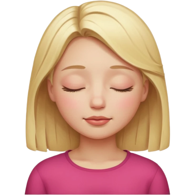 closed eyes blonde girl emoji