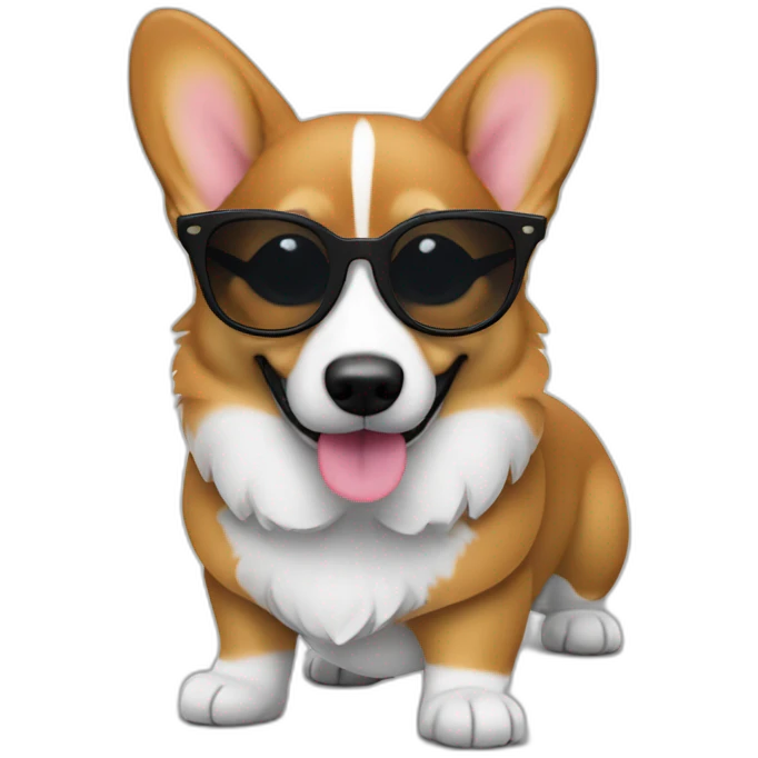 Corgi negro gafas de sol emoji