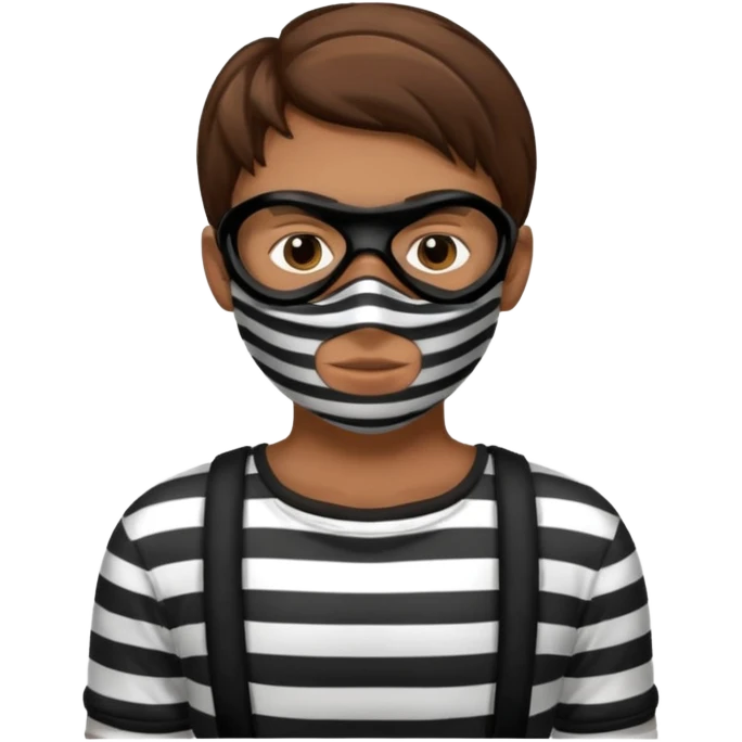 thief, with stripped shirt, facemask. emoji