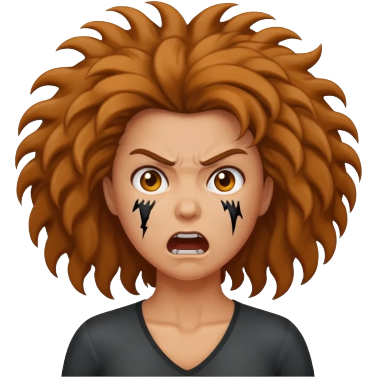 angry electrocuted woman emoji