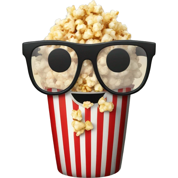 pop corn in black glasses emoji